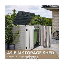Devoko Resin Outdoor Storage Shed 34 Cu Ft Horizontal Outdoor Storage Cabinet