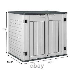 Devoko Resin Outdoor Storage Shed 34 Cu Ft Horizontal Outdoor Storage Cabinet