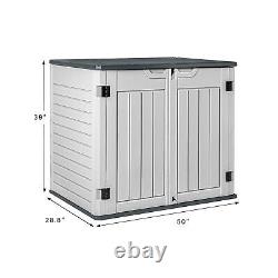 Devoko Resin Outdoor Storage Shed 34 Cu Ft Horizontal Outdoor Storage Cabinet