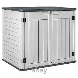 Devoko Resin Outdoor Storage Shed 34 Cu Ft Horizontal Outdoor Storage Cabinet Wa