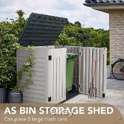 Devoko Resin Outdoor Storage Shed 34 Cu Ft Horizontal Outdoor Storage Cabinet Wa