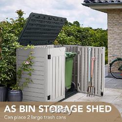 Devoko Resin Outdoor Storage Shed 34 Cu Ft Horizontal Outdoor Storage Cabinet Wa