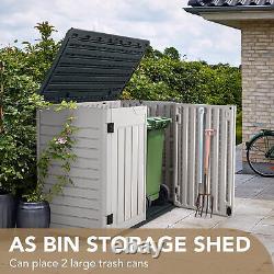 Devoko Resin Outdoor Storage Shed 34 Cu Ft Horizontal Outdoor Storage Cabinet Wa