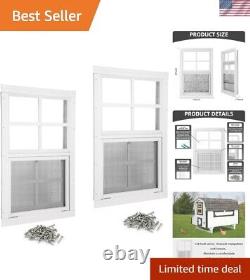 Durable 2-Pack Shed Windows 18 x 27 with Vertical Slider & Fiberglass Screen