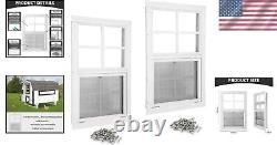 Durable 2-Pack Shed Windows 18 x 27 with Vertical Slider & Fiberglass Screen