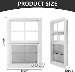 Durable 2-Pack Shed Windows 18 x 27 with Vertical Slider & Fiberglass Screen
