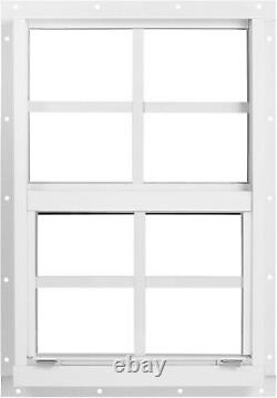 Durable 2-Pack Shed Windows 18 x 27 with Vertical Slider & Fiberglass Screen