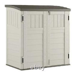 Durable Horizontal Resin Outdoor Storage Shed Floor Stores Garbage Cans Tools
