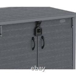 Duramax DeckBox 43.4Hx52Wx29D Resin Horizontal Storage Shed Gray+LockableLid