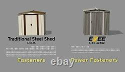 EZEE Shed, 6x5, Low Gable, 65 in walls, vents, Cream & Charcoal