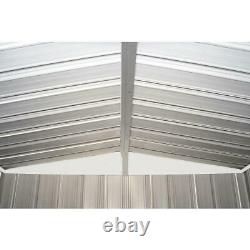 EZEE Shed Steel Storage 6 x 5 ft. Galvanized Low Gable Cream with Charcoal Trim