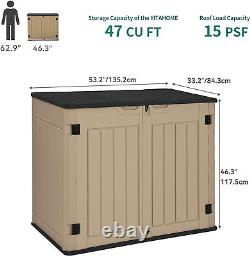 Extra Large Outdoor Horizontal Storage Shed 4.5X4Ft Resin Tool Sheds
