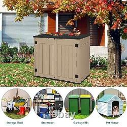 Extra Large Outdoor Horizontal Storage Shed, 4.5x4ft Extra Large-4.5x4ft Brown