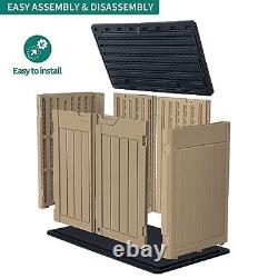 Extra Large Outdoor Horizontal Storage Shed, 4.5x4ft Extra Large-4.5x4ft Brown