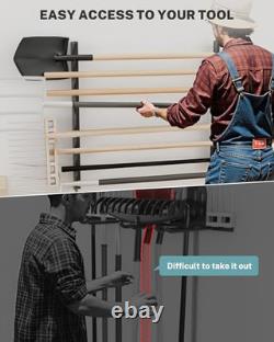 Garage Tool Organizer Wall Mount, Shed Yard Organization Racks for Walls