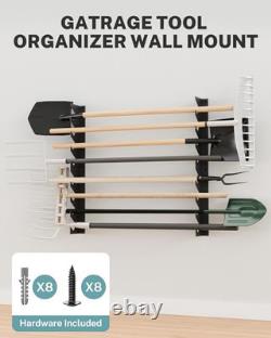 Garage Tool Organizer Wall Mount, Shed Yard Organization Racks for Walls