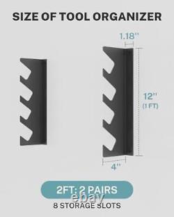 Garage Tool Organizer Wall Mount, Shed Yard Tool Organizer for Garage, 2FT