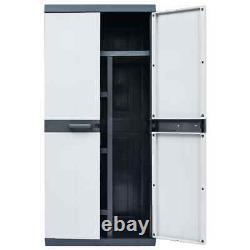 Garden Storage Cabinet Plastic Garage Shed Adjustable Lockable 35x21.3x74.8