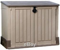 Garden Storage Horizontal Resin Shed Compact Portable Outdoor Chest Organizer