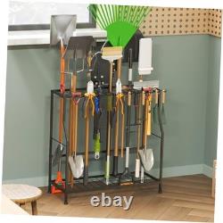 Garden Tool Organizer Stand Heavy-Duty Metal Yard Tool Rack for Garage &