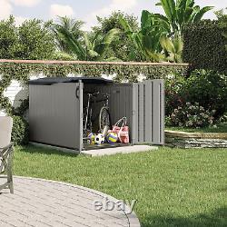 Glidetop Horizontal Outdoor Storage Shed with Pad-Lockable Sliding Lid and Doors