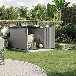 Glidetop Horizontal Outdoor Storage Shed with Pad-Lockable Sliding Lid and Doors