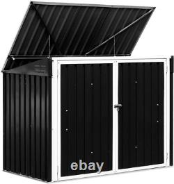 Goplus Horizontal Storage Shed Outdoor, Multi-Function Storage Cabinet for Garde