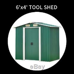 Green Outdoor Garden Backyard Utility Steel Storage Tool shed Toolshed 3 Sizes