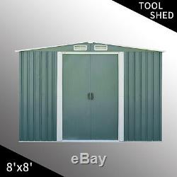 Green Outdoor Garden Backyard Utility Steel Storage Tool shed Toolshed 3 Sizes