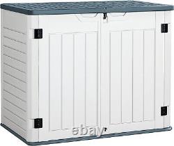 Greesum Outdoor Horizontal Resin Storage Sheds 34Cu. Ft. Weather Resistant Resin