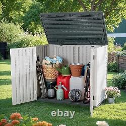 Greesum Outdoor Horizontal Resin Storage Sheds 34Cu. Ft. Weather Resistant Resin