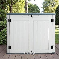 Greesum Outdoor Horizontal Resin Storage Sheds 34Cu. Ft. Weather Resistant Resin