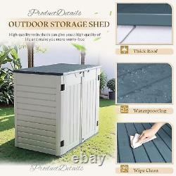 Greesum Outdoor Horizontal Resin Storage Sheds 34Cu. Ft. Weather Resistant Resin