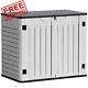 Greesum Outdoor Horizontal Resin Storage Sheds 34 Cu. Ft. Weather Gray