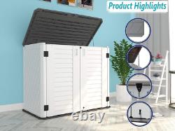 HOMSPARK Horizontal Storage Shed Weather Resistance, Multi-Purpose Outdoor Stora