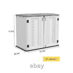 HOMSPARK Outdoor Storage Shed, 4×2.5×3.4 FT Horizontal Storage Shed We