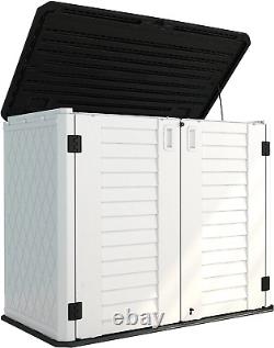 HOMSPARK Storage Shed Horizontal Outdoor Storage Box Weather Resistance