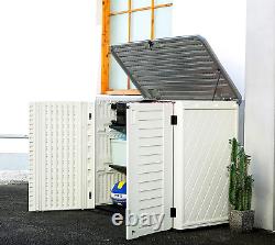 HOMSPARK Storage Shed Horizontal Outdoor Storage Box Weather Resistance, Multi-P