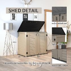 HOMSPARK Storage Shed Weather Resistance, Multi-Purpose Outdoor Storage Cabinet