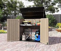 HOMSPARK Storage Shed Weather Resistance, Multi-Purpose Outdoor Storage Cabinet