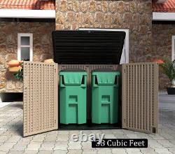 HOMSPARK Storage Shed Weather Resistance, Multi-Purpose Outdoor Storage Cabinet