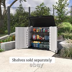 HOMSPARK Storage Shed Weather Resistance, Multi-Purpose Outdoor Storage Cabinet