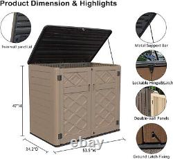 HOMSPARK Storage Shed Weather Resistance, Multi-Purpose Outdoor Storage Cabinet