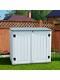 Homnibu, Outdoor Horizontal Storage Shed, Weather-resistant Resin Tool Shed