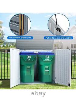 Homnibu, outdoor horizontal storage shed, weather-resistant resin tool shed