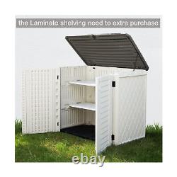 Horizontal Outdoor Garden Storage Shed for Backyards and Patios, Waterproof St