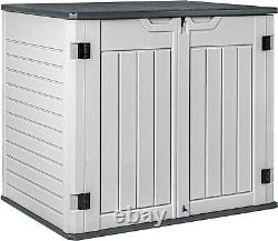 Horizontal Outdoor Storage Cabinet Waterproof Patio Tools