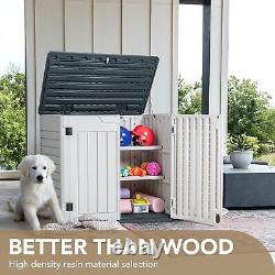 Horizontal Outdoor Storage Cabinet Waterproof Patio Tools