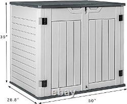 Horizontal Outdoor Storage Cabinet Waterproof Patio Tools