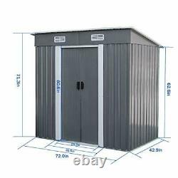 Horizontal Outdoor Storage Shed 3.5X6 FT, Lockable Organizer for Garden, Patio